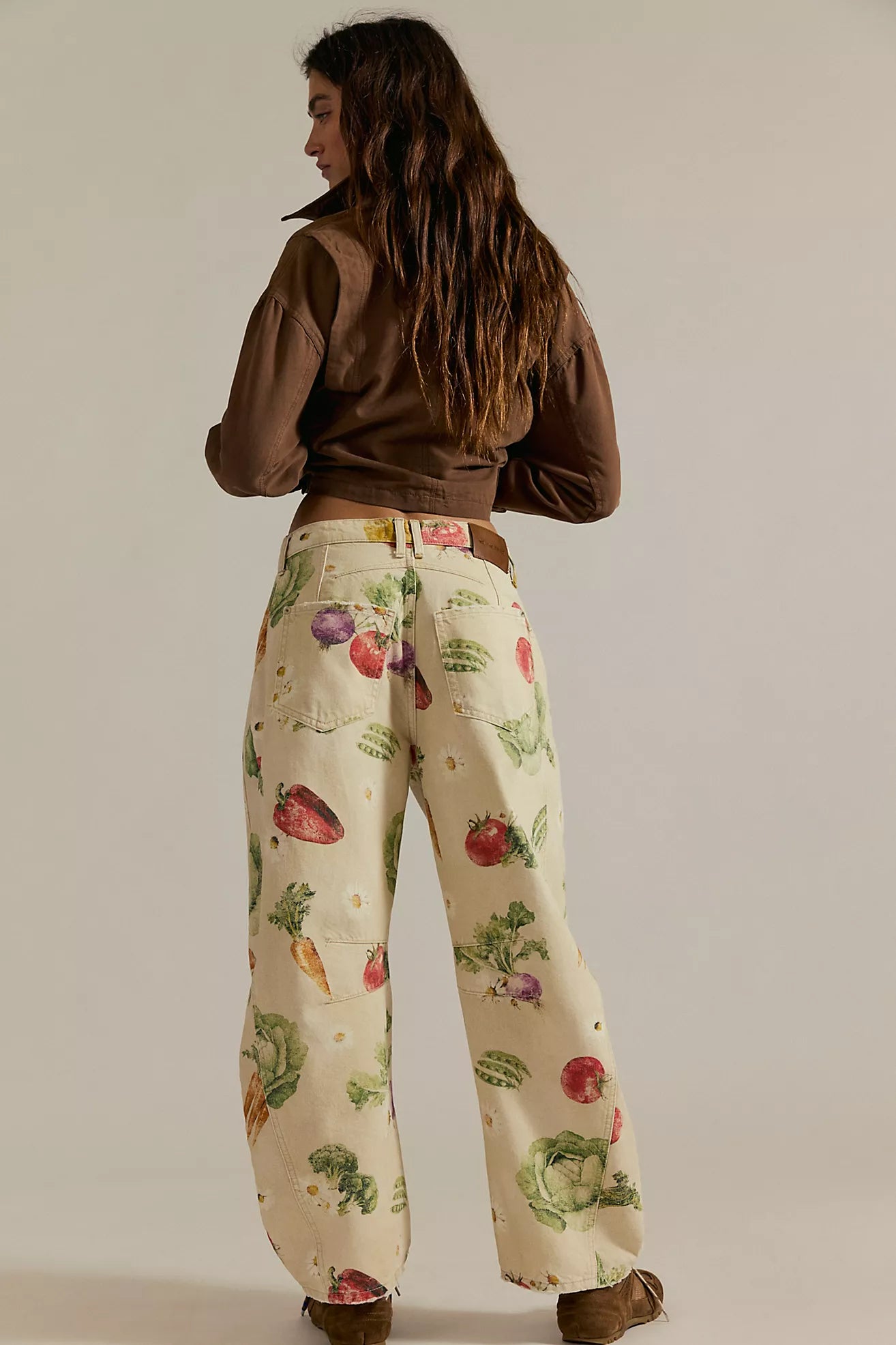 Good Luck Printed Barrel Jeans