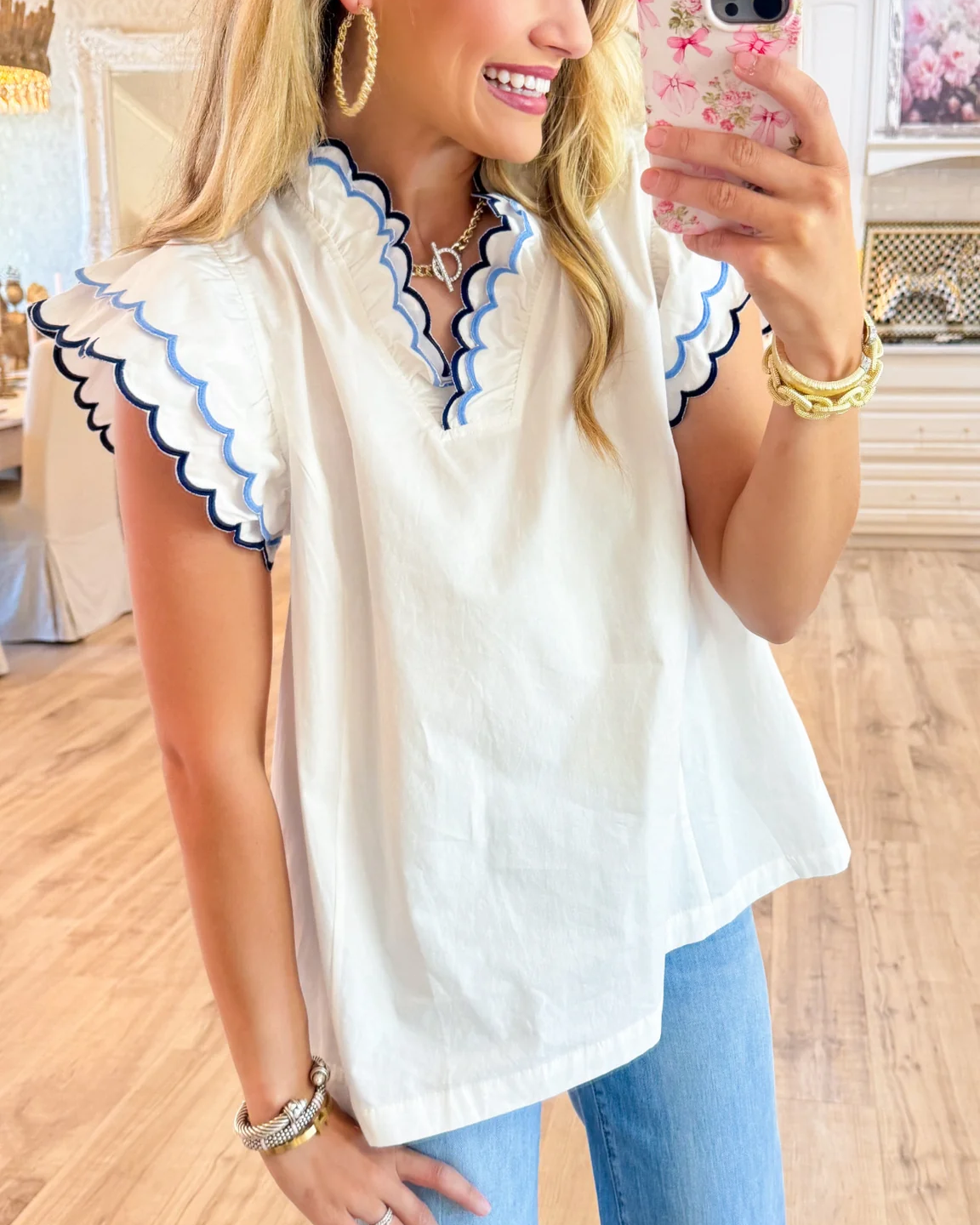 Women's Scalloped Blouse