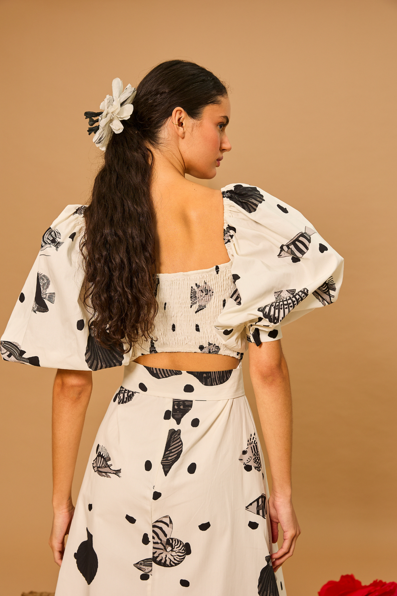 Midnight Tide Puff Sleeve Dress