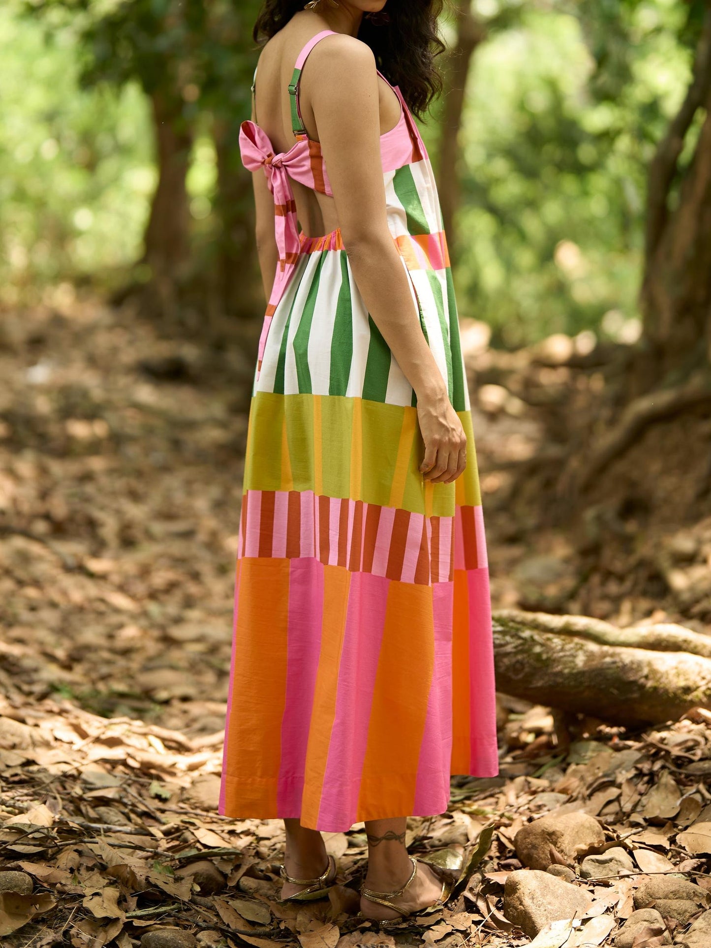 Multi-Stripe Maxi Dress