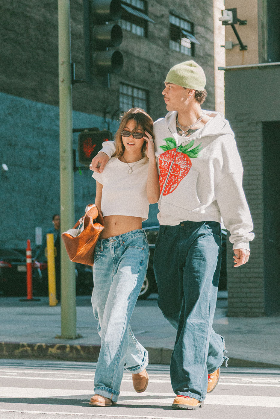 Strawberry Zip Rectangle Hoodie