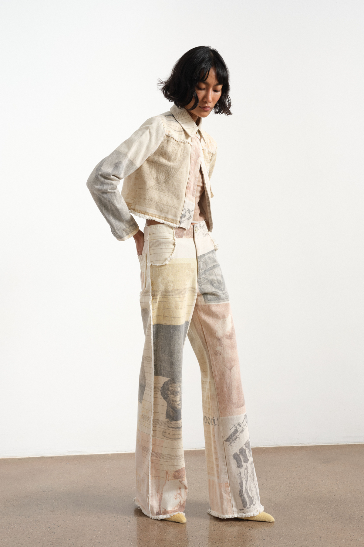 Printed High Waist Jeans