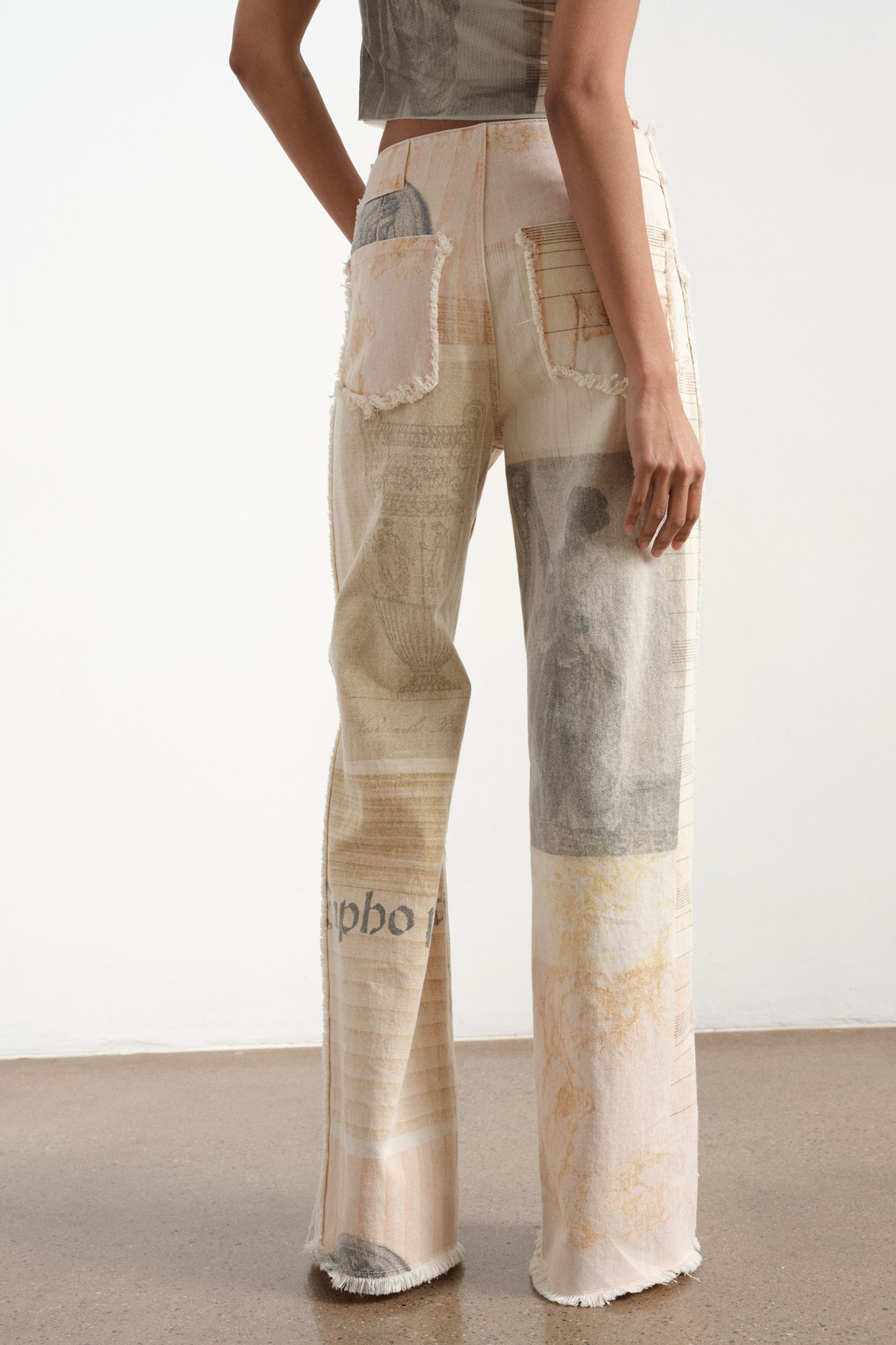 Printed High Waist Jeans