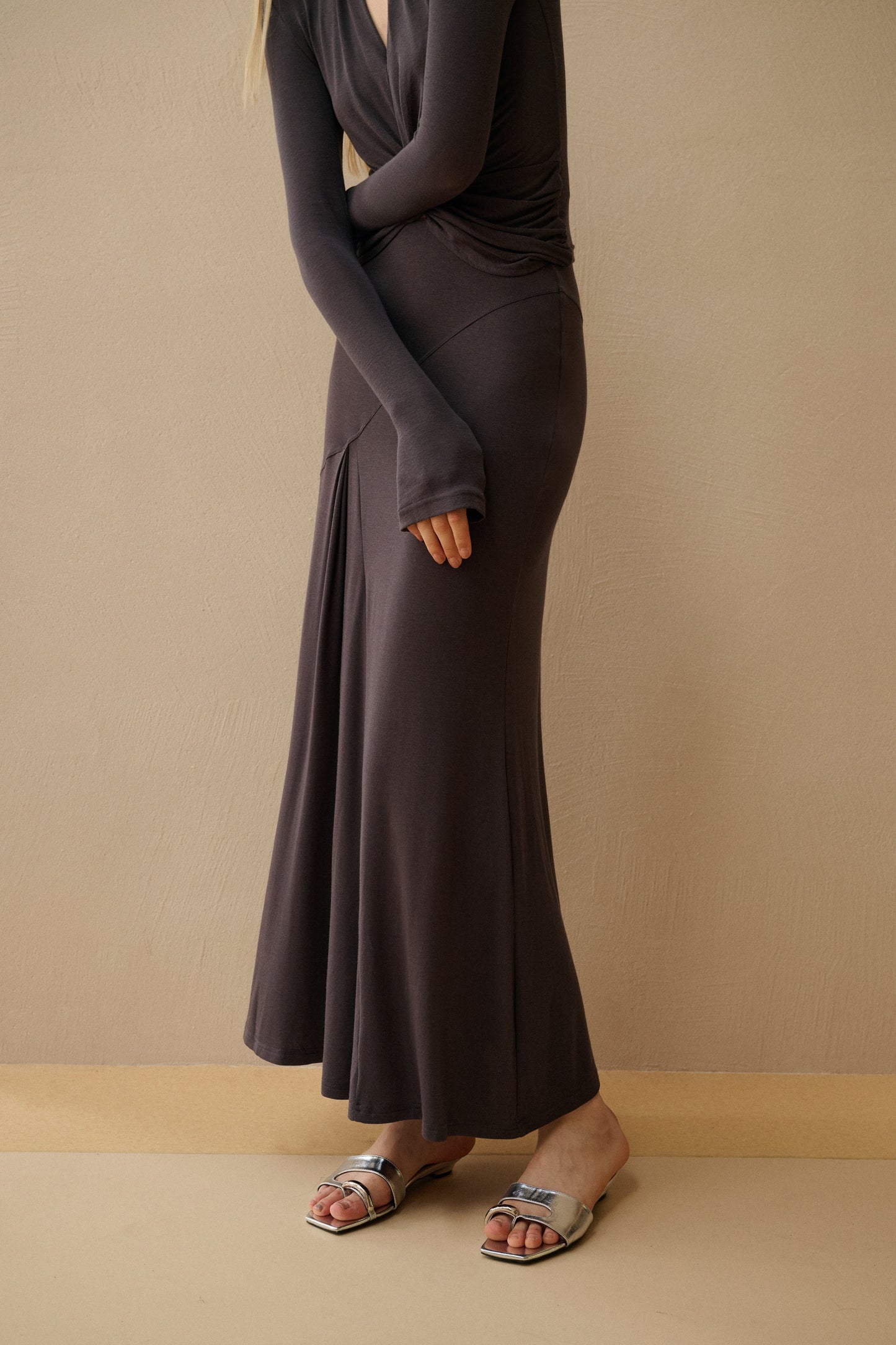 Twist Long-Sleeve Top & Maxi Skirt