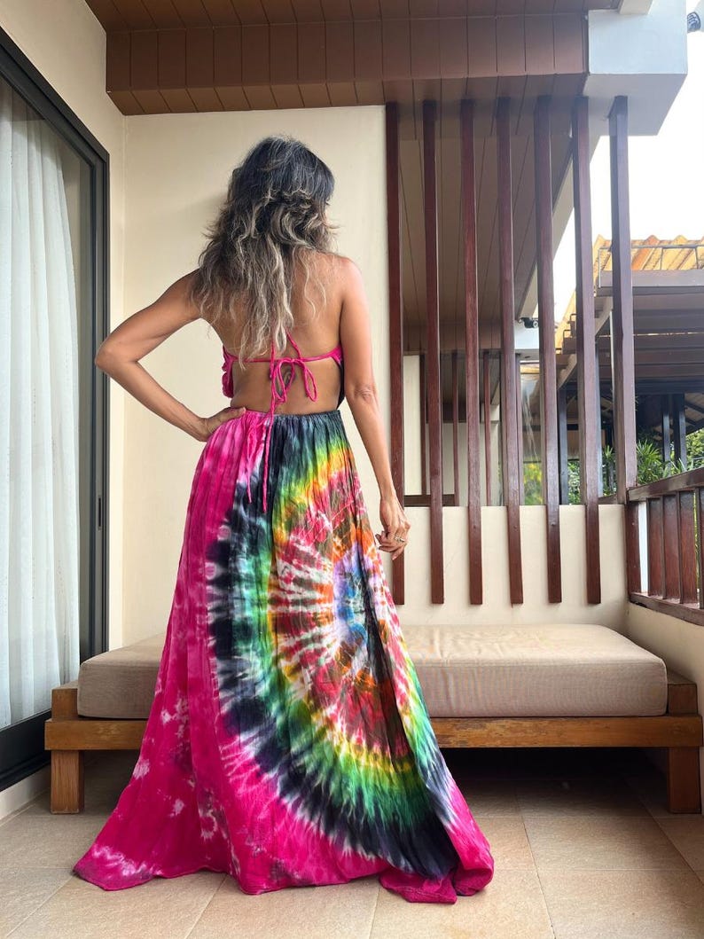 Tie-Dye Sling Maxi Dress