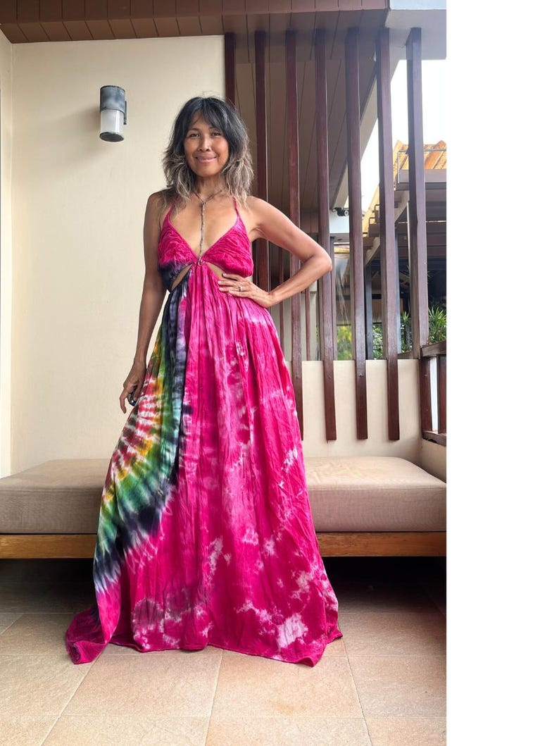 Tie-Dye Sling Maxi Dress