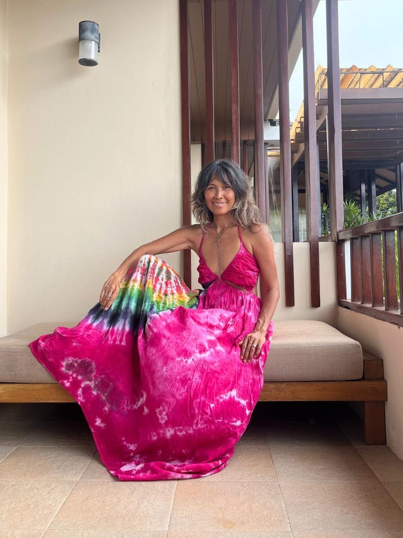 Tie-Dye Sling Maxi Dress