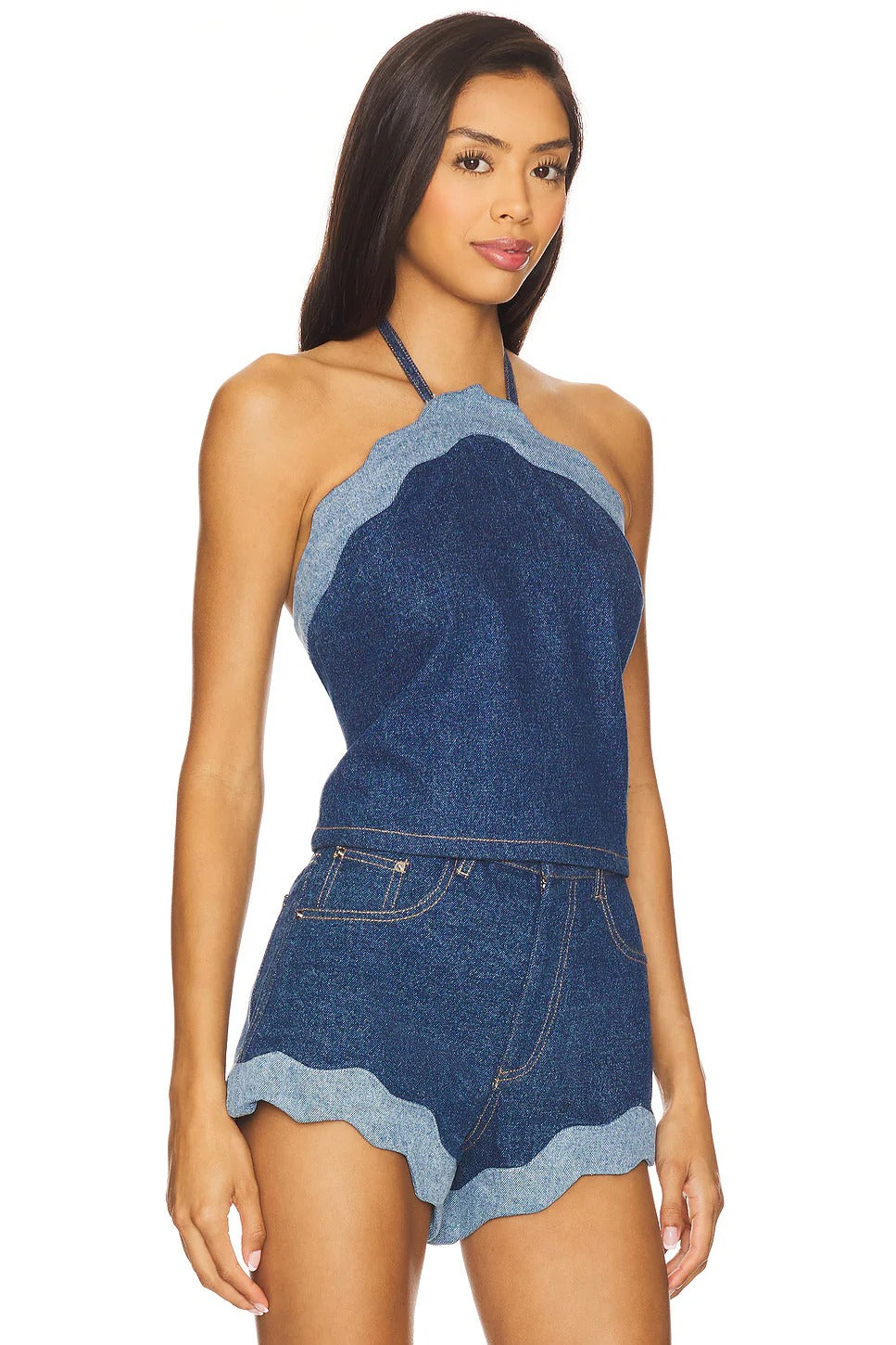 Denim Suspender Suit