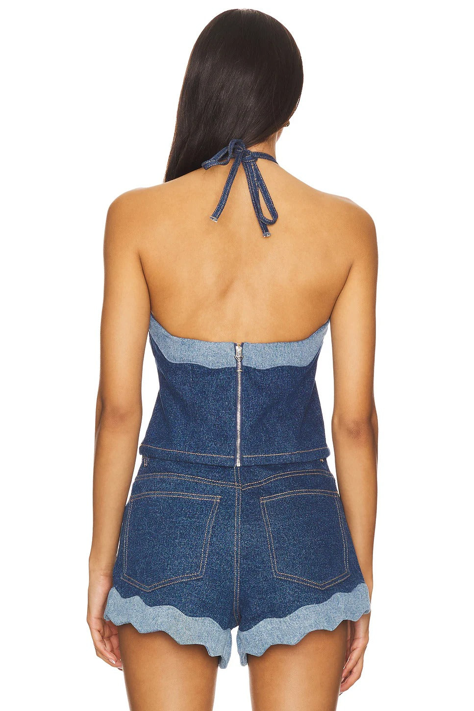 Denim Suspender Suit
