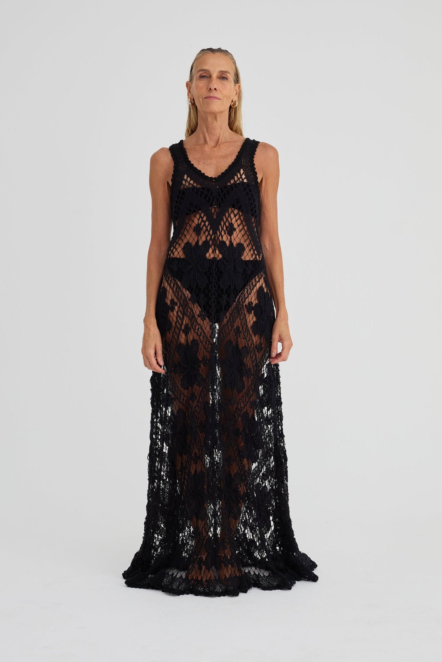 Black Filet Lace Dress
