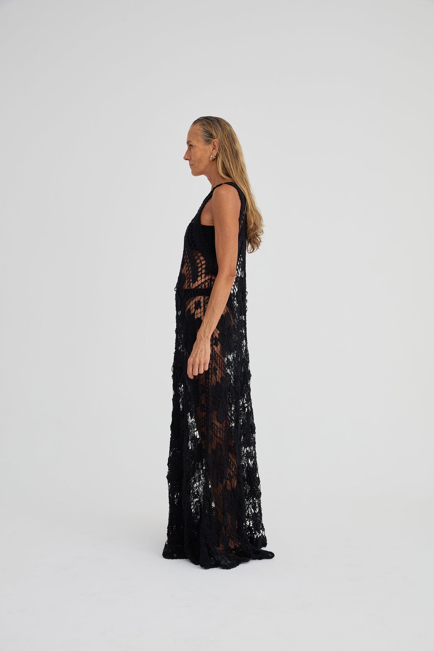 Black Filet Lace Dress
