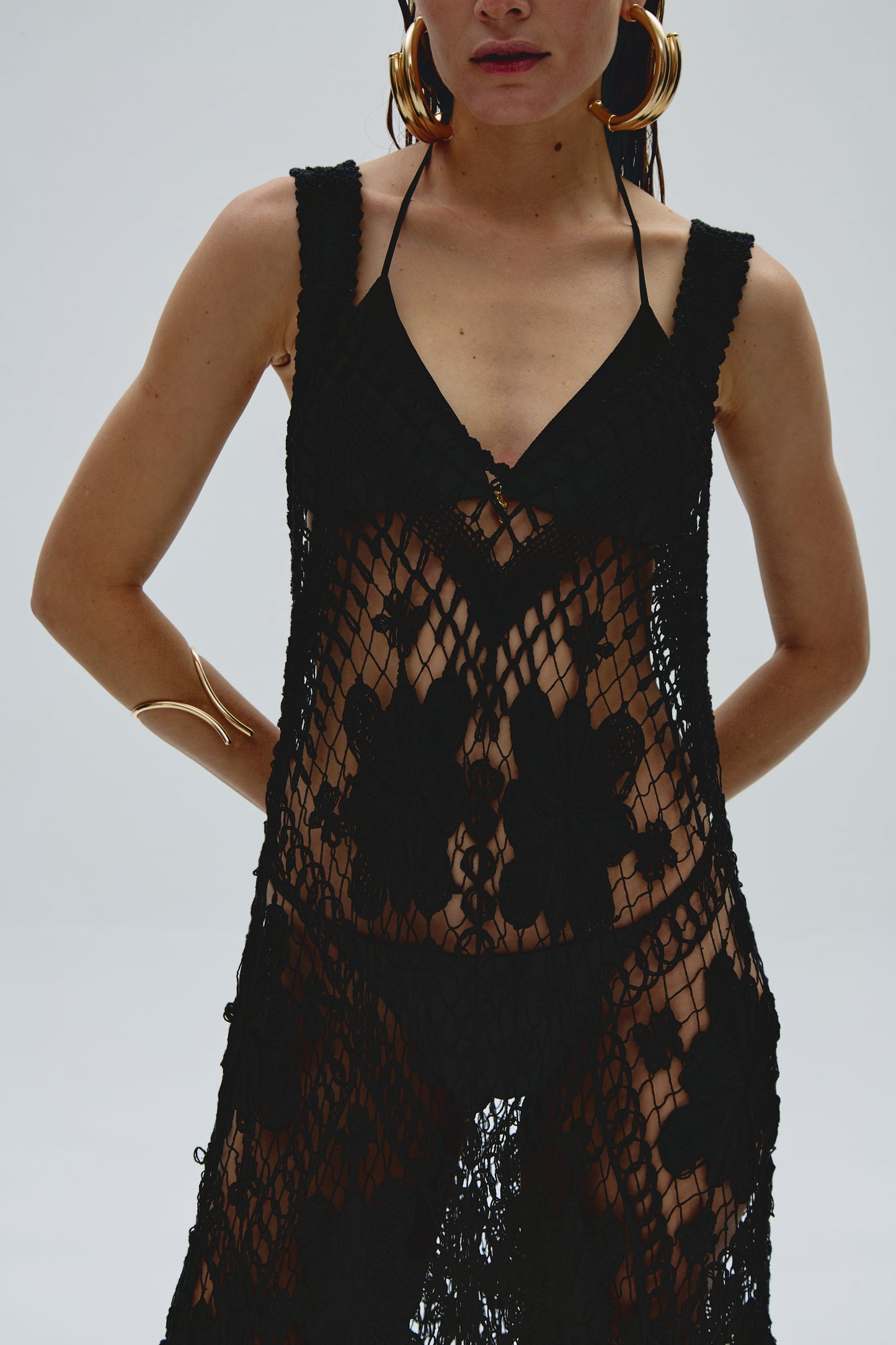Black Filet Lace Dress