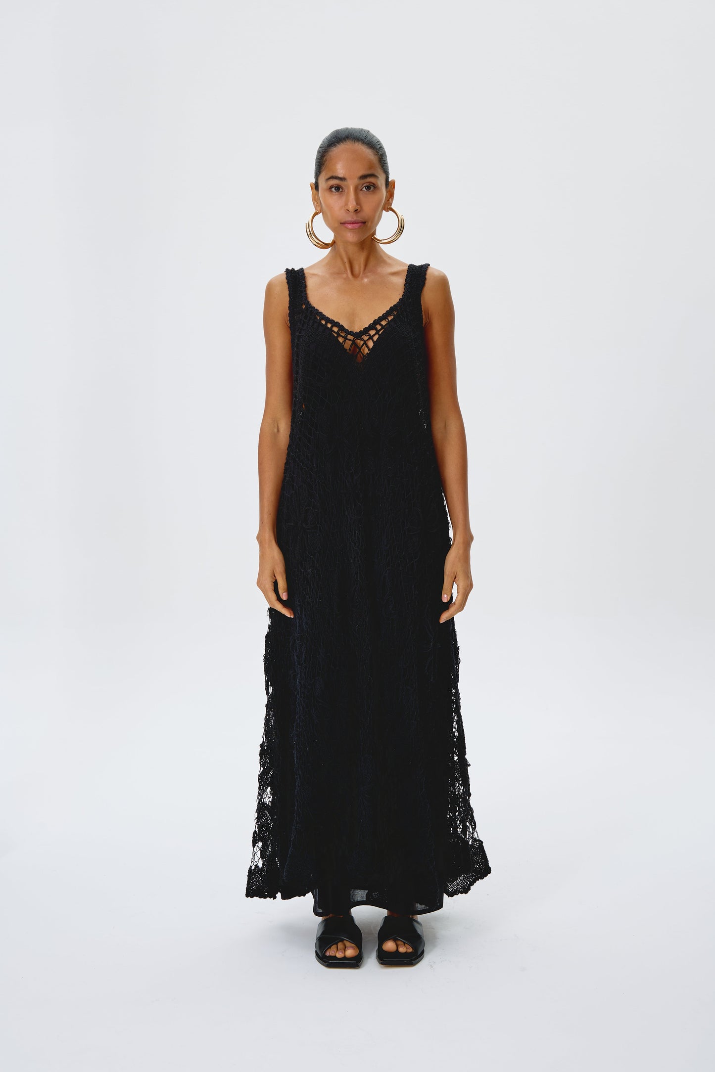 Black Filet Lace Dress