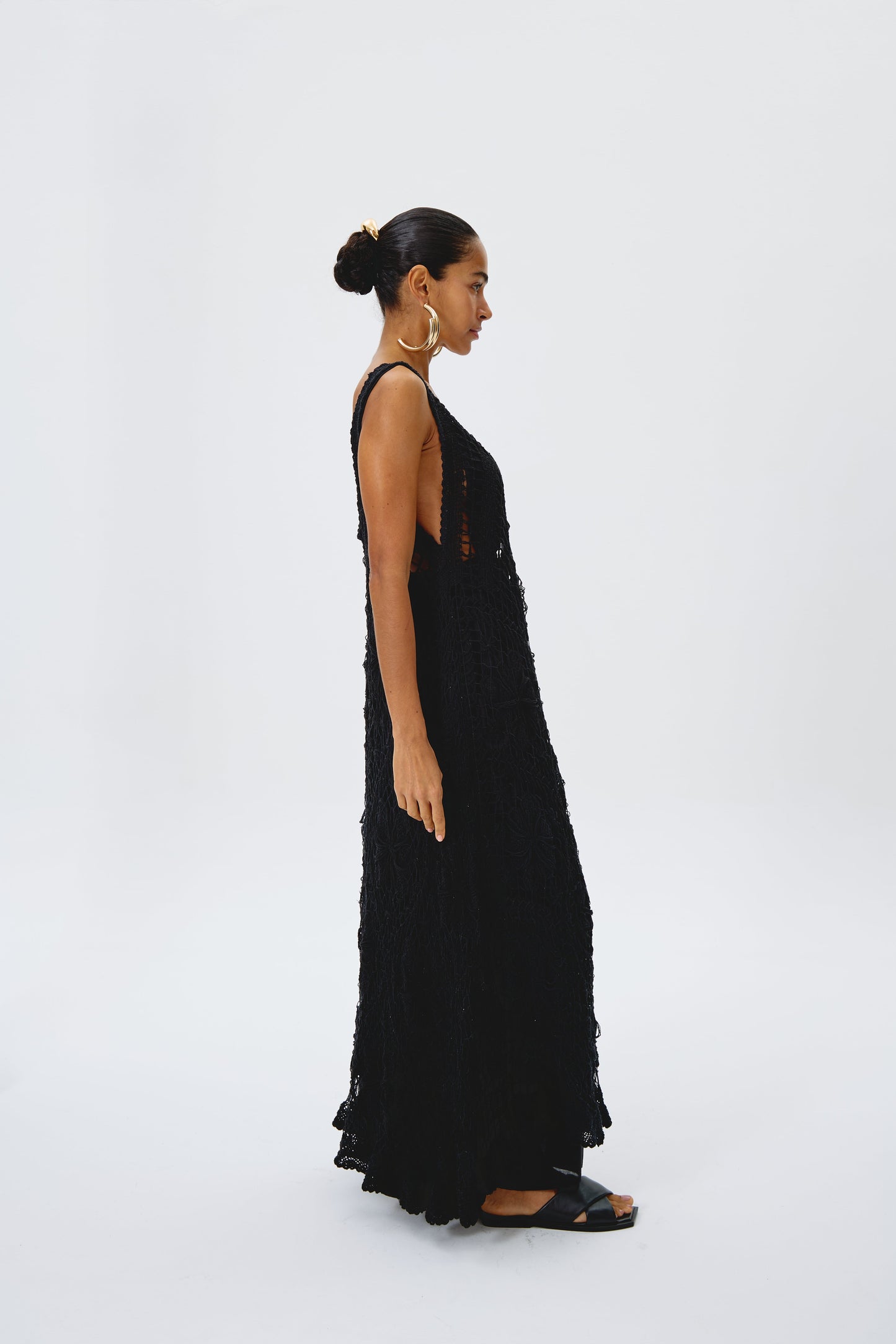 Black Filet Lace Dress