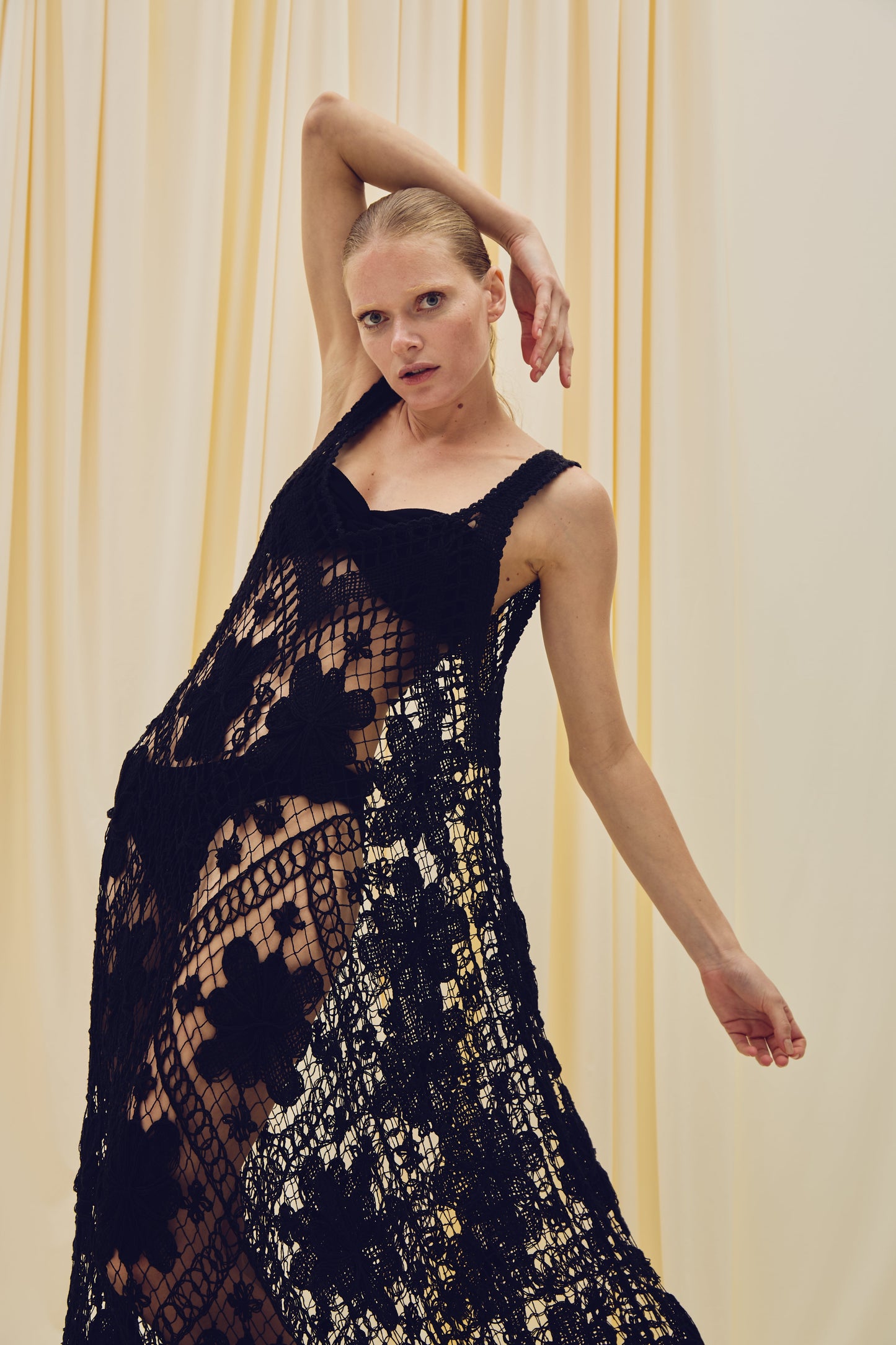 Black Filet Lace Dress