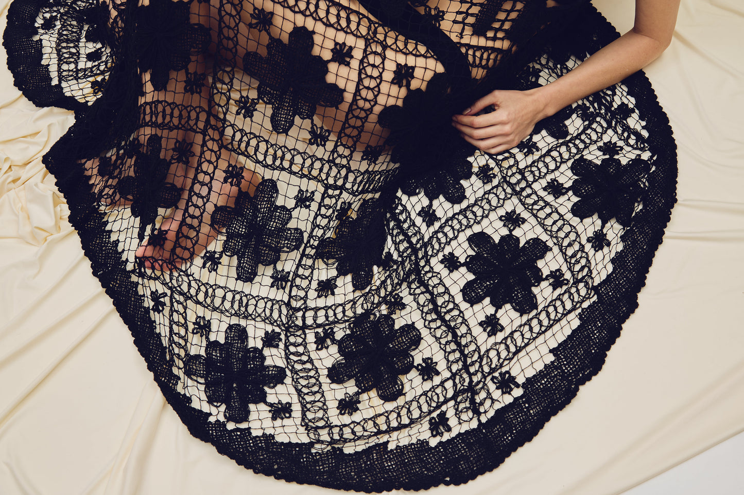 Black Filet Lace Dress