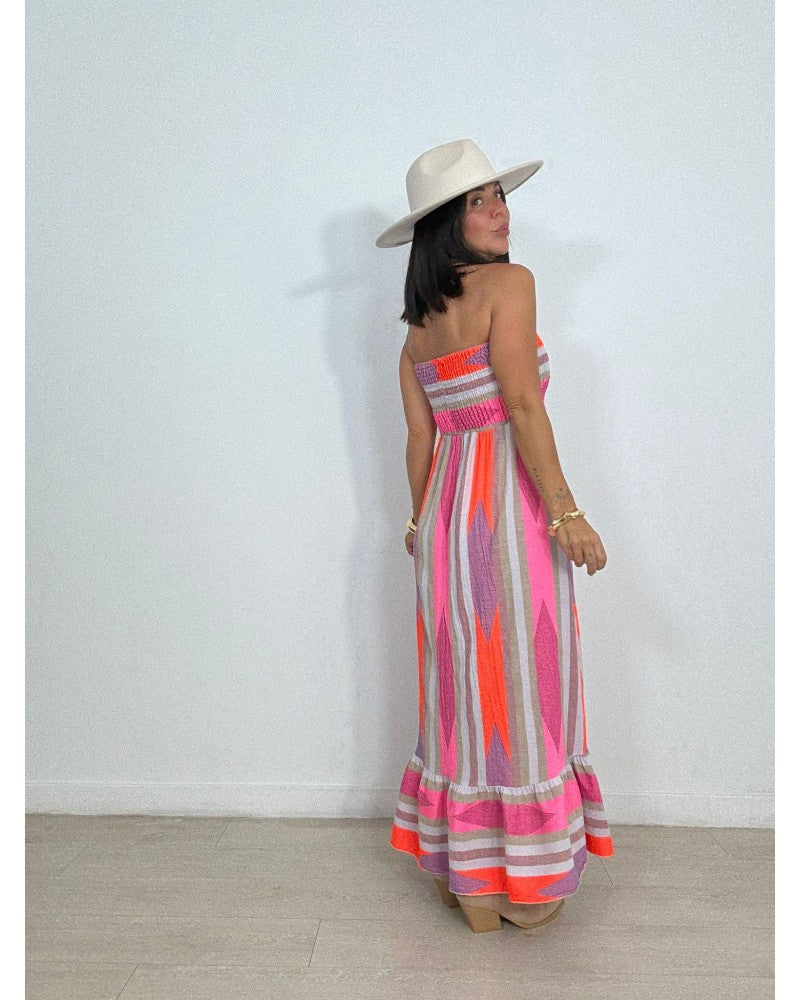 Linen-Effect Maxi Dress