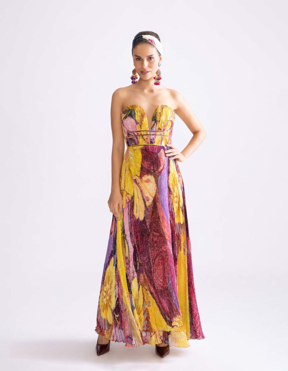Yellow Purple Daisy Corset Dress