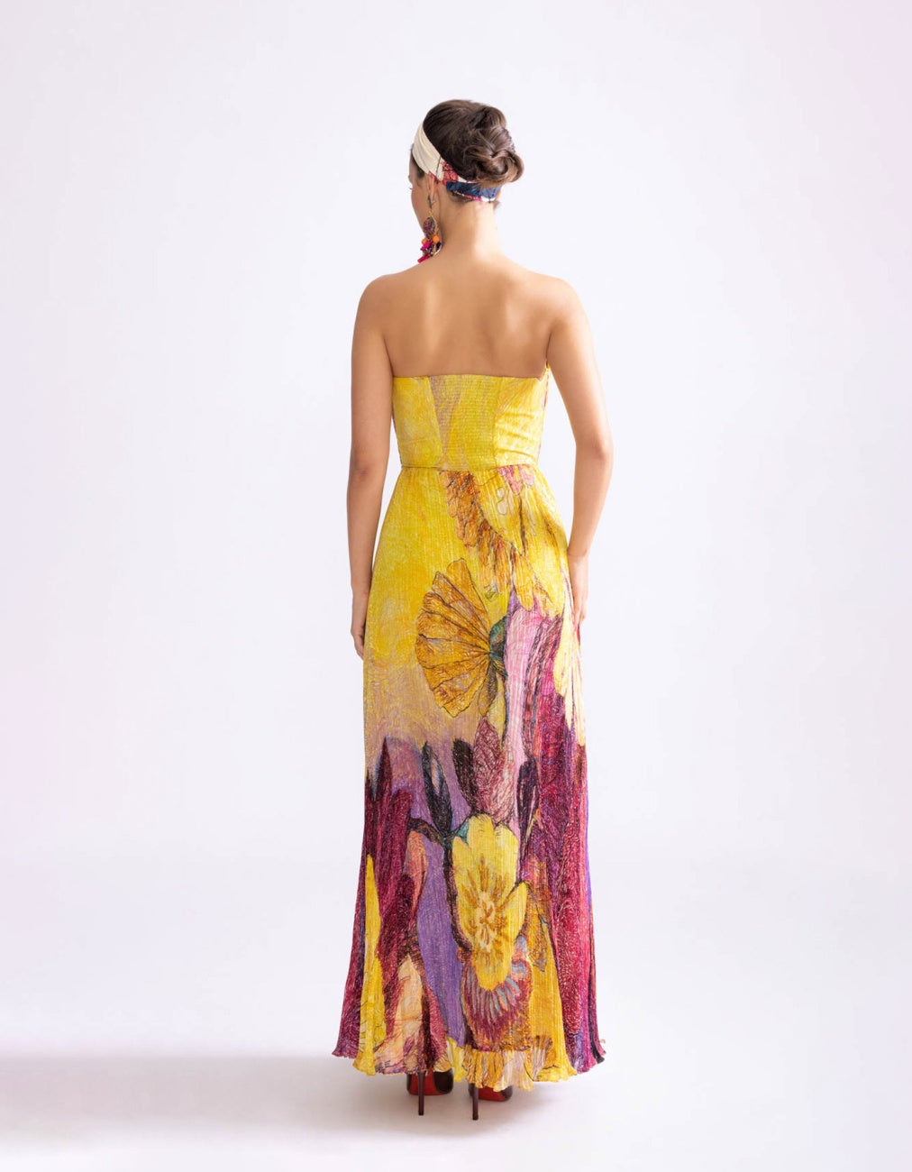 Yellow Purple Daisy Corset Dress