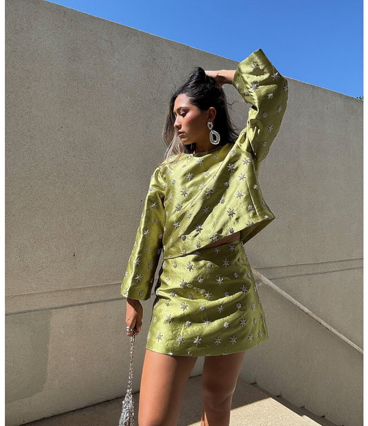 Starburst Satin Two-Piece Set