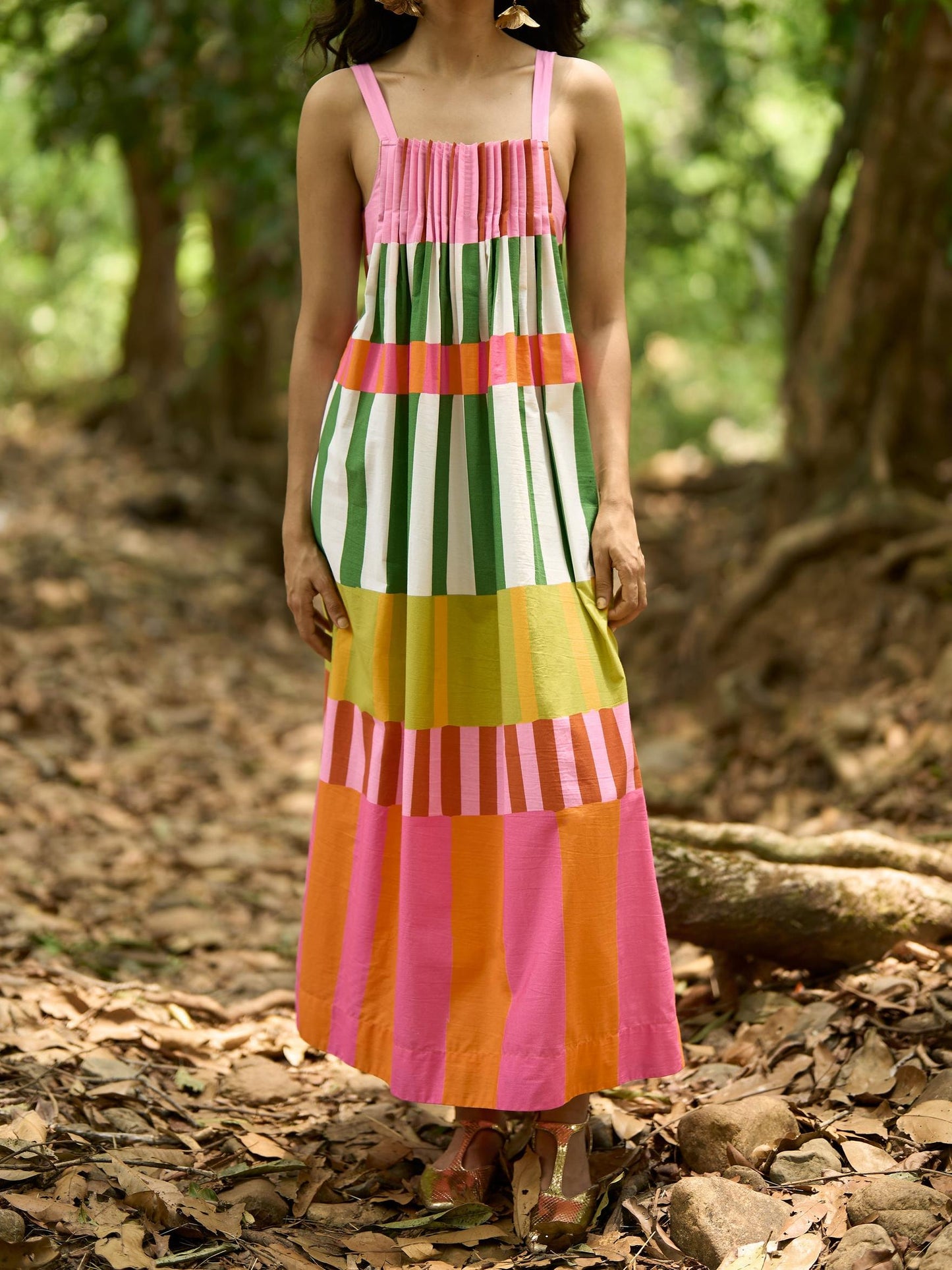 Multi-Stripe Maxi Dress