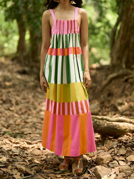 Multi-Stripe Maxi Dress