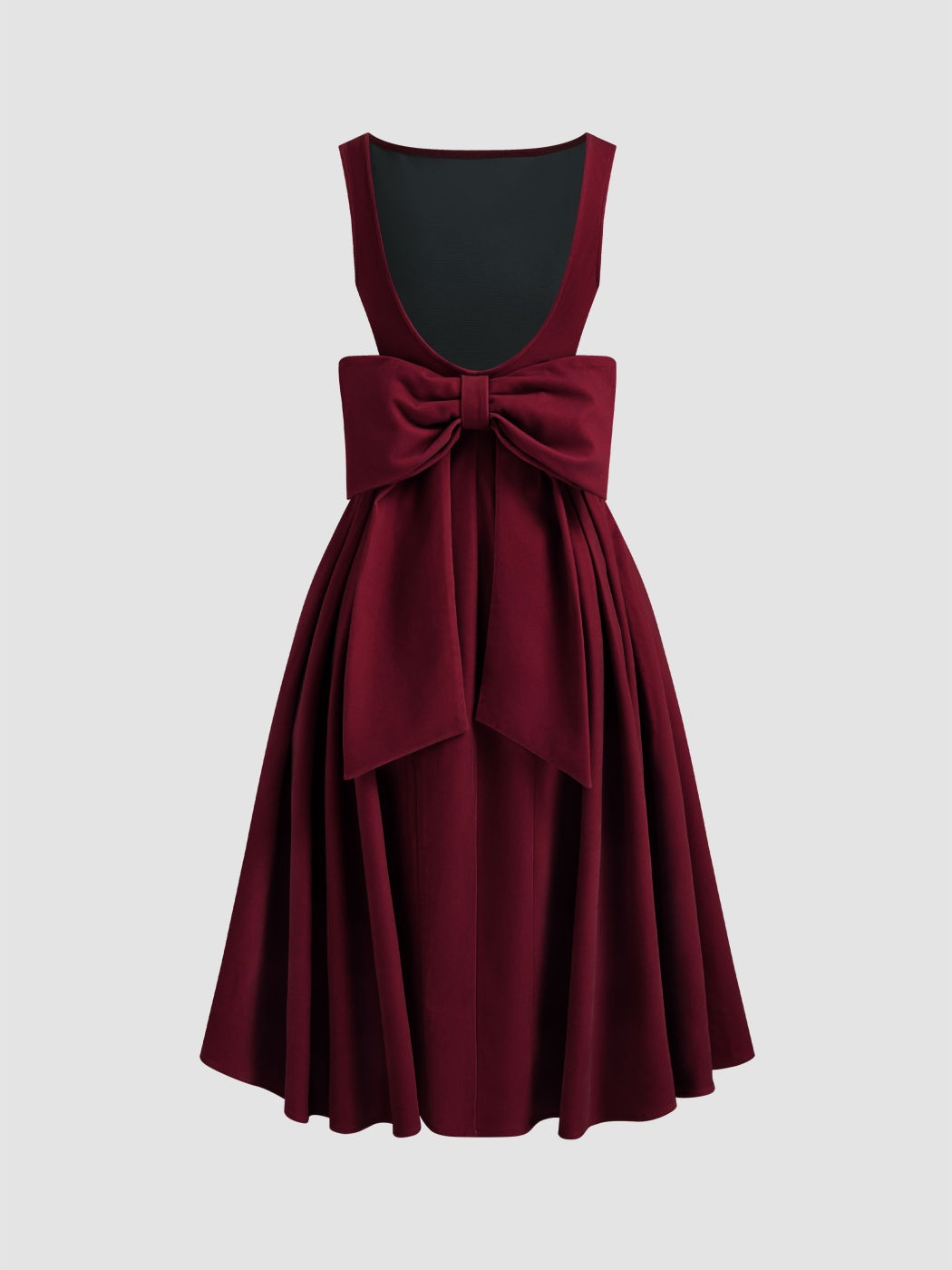 Vintage Bow-Back A-Line Midi Dress