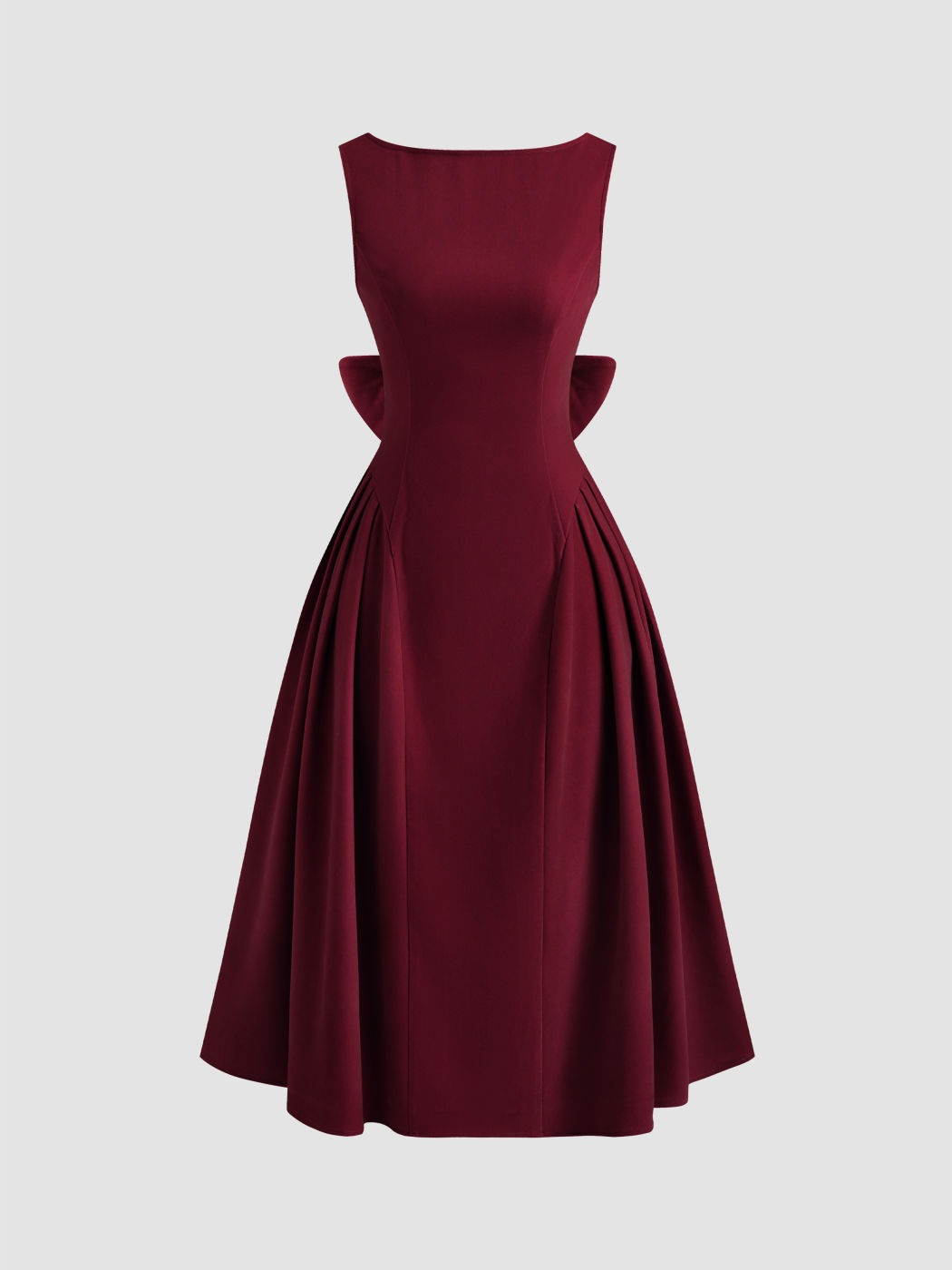 Vintage Bow-Back A-Line Midi Dress
