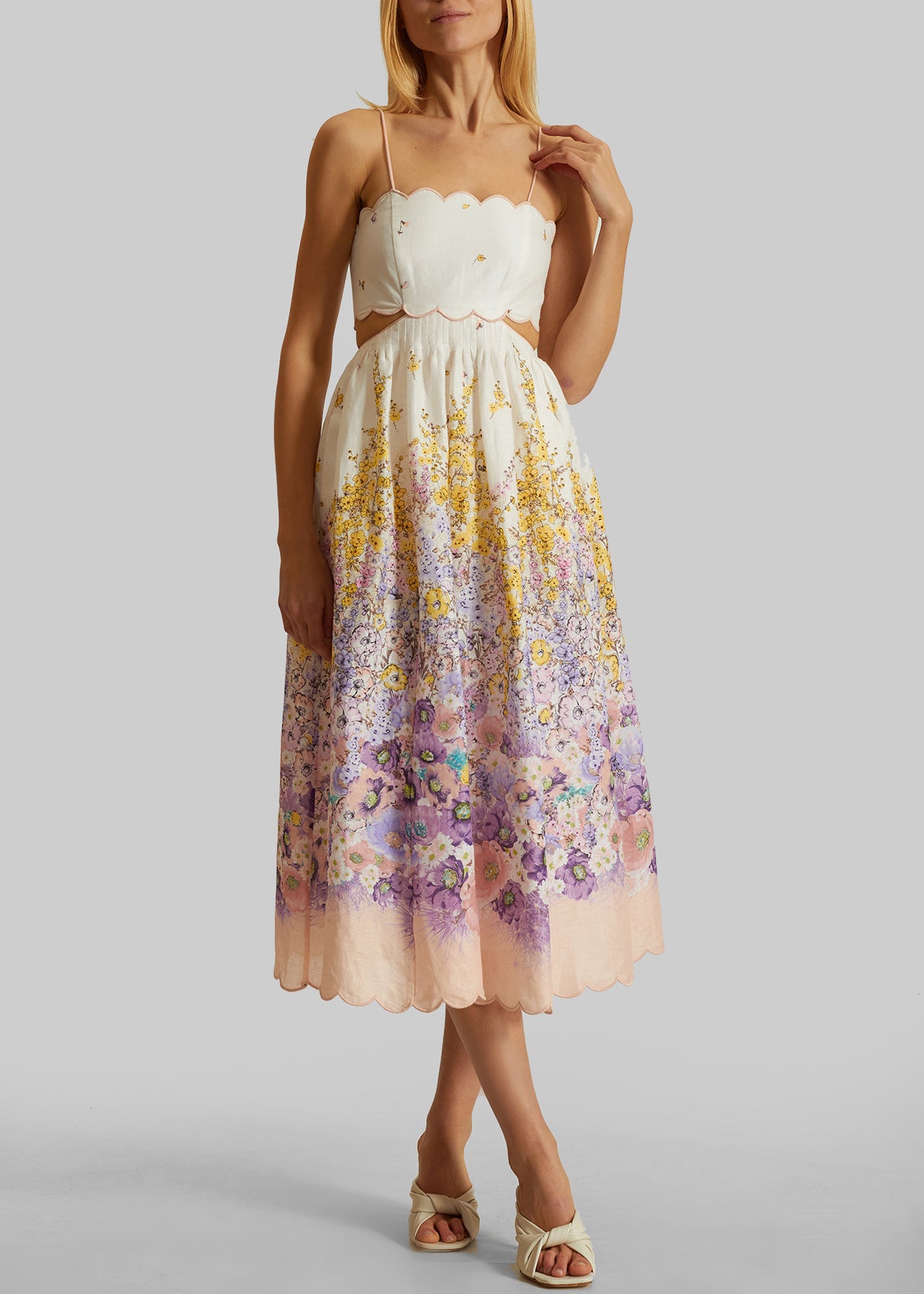 Scallop Midi Dress