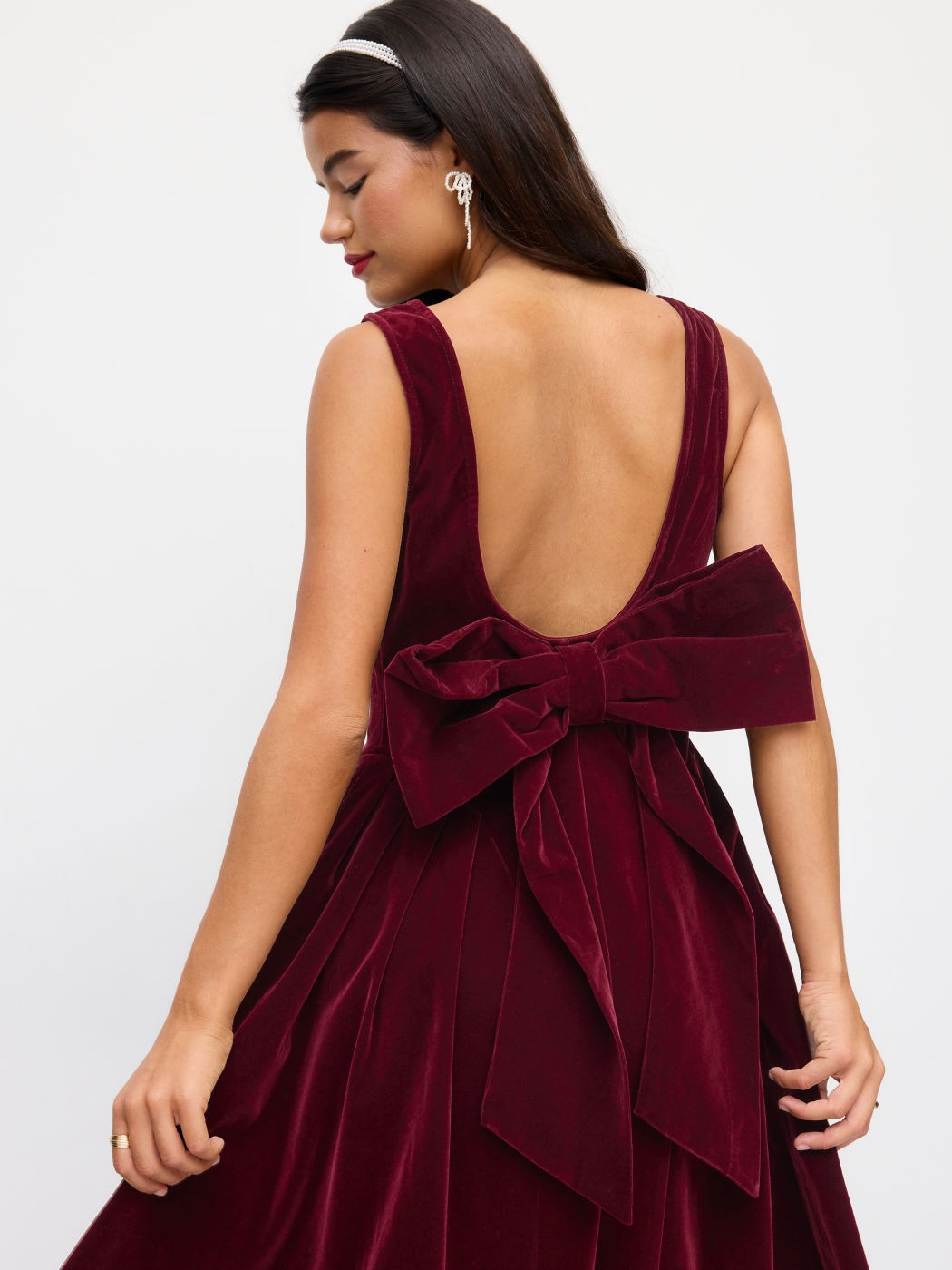 Vintage Bow-Back A-Line Midi Dress
