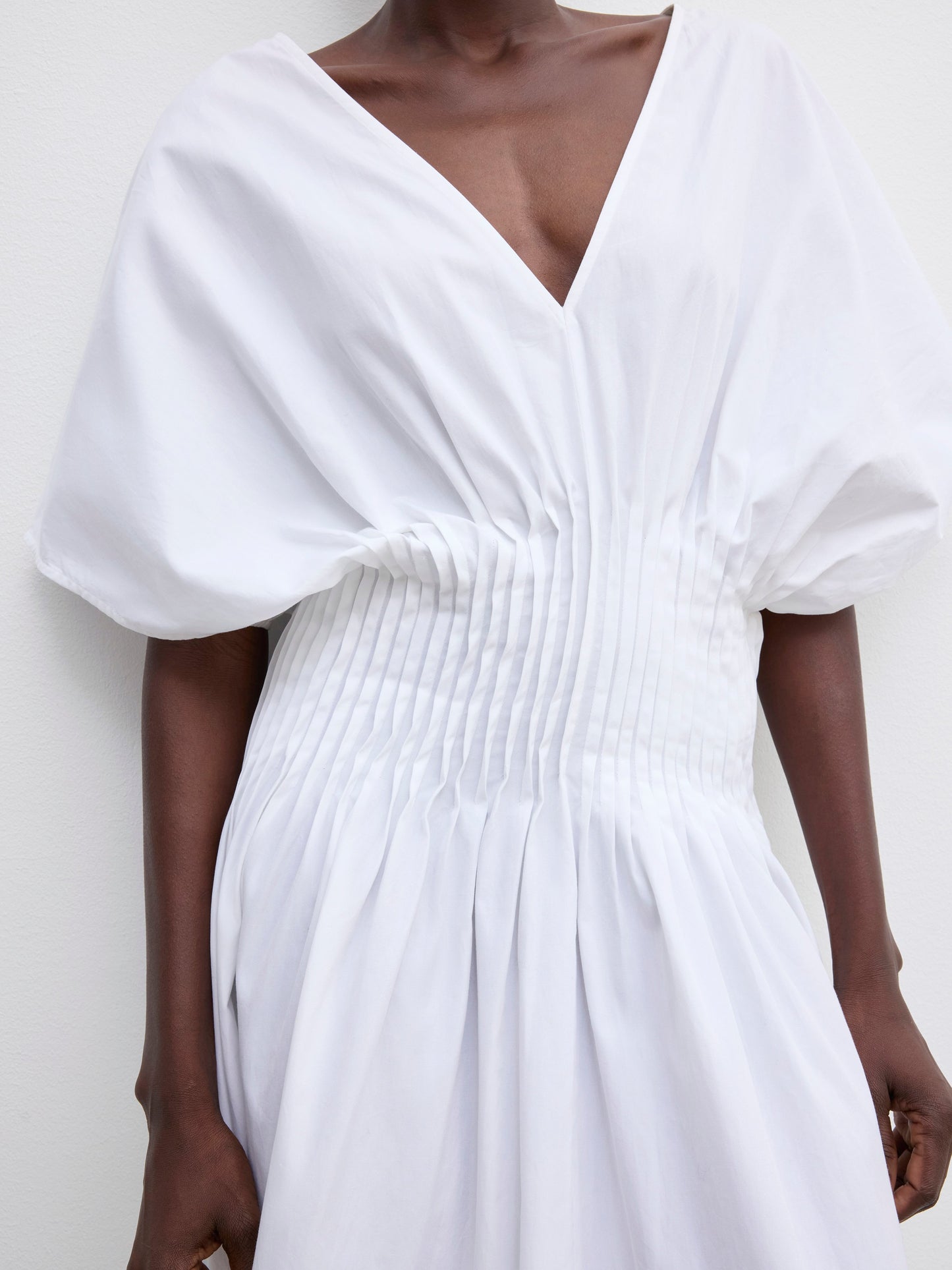 Poplin V-Neck Dress