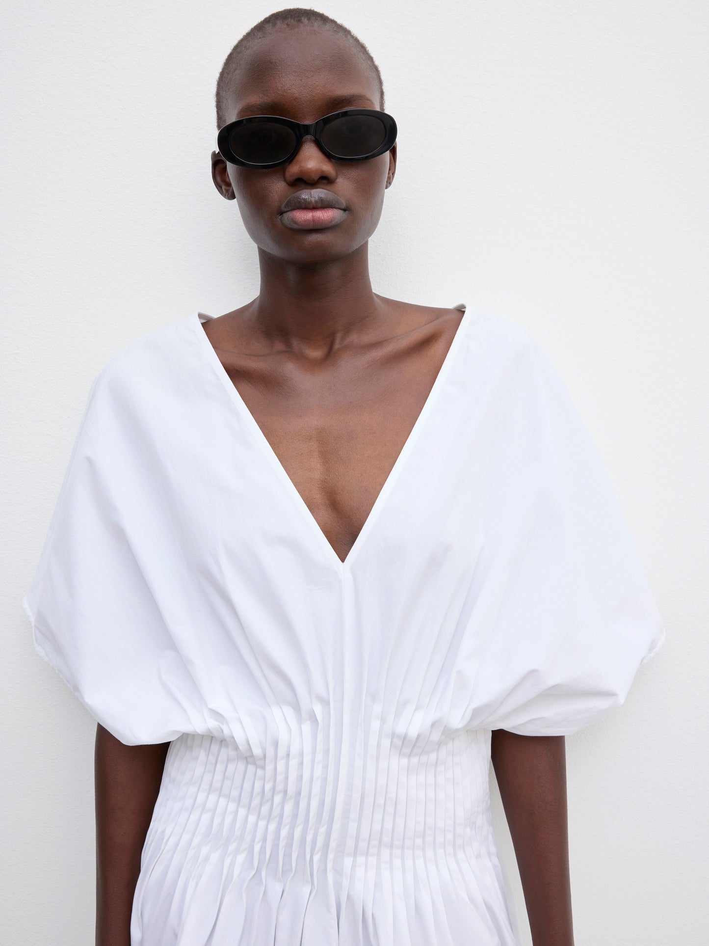 Poplin V-Neck Dress