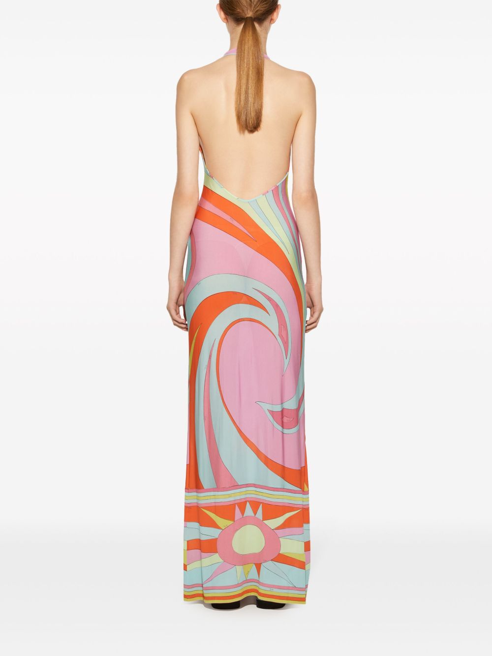 Print Long Dress Rose Pink