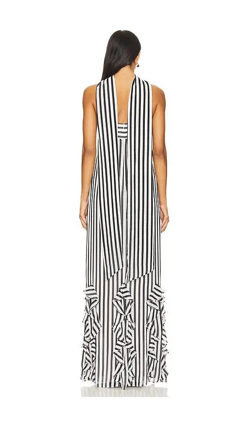 Ruffle Stripe Maxi Dress
