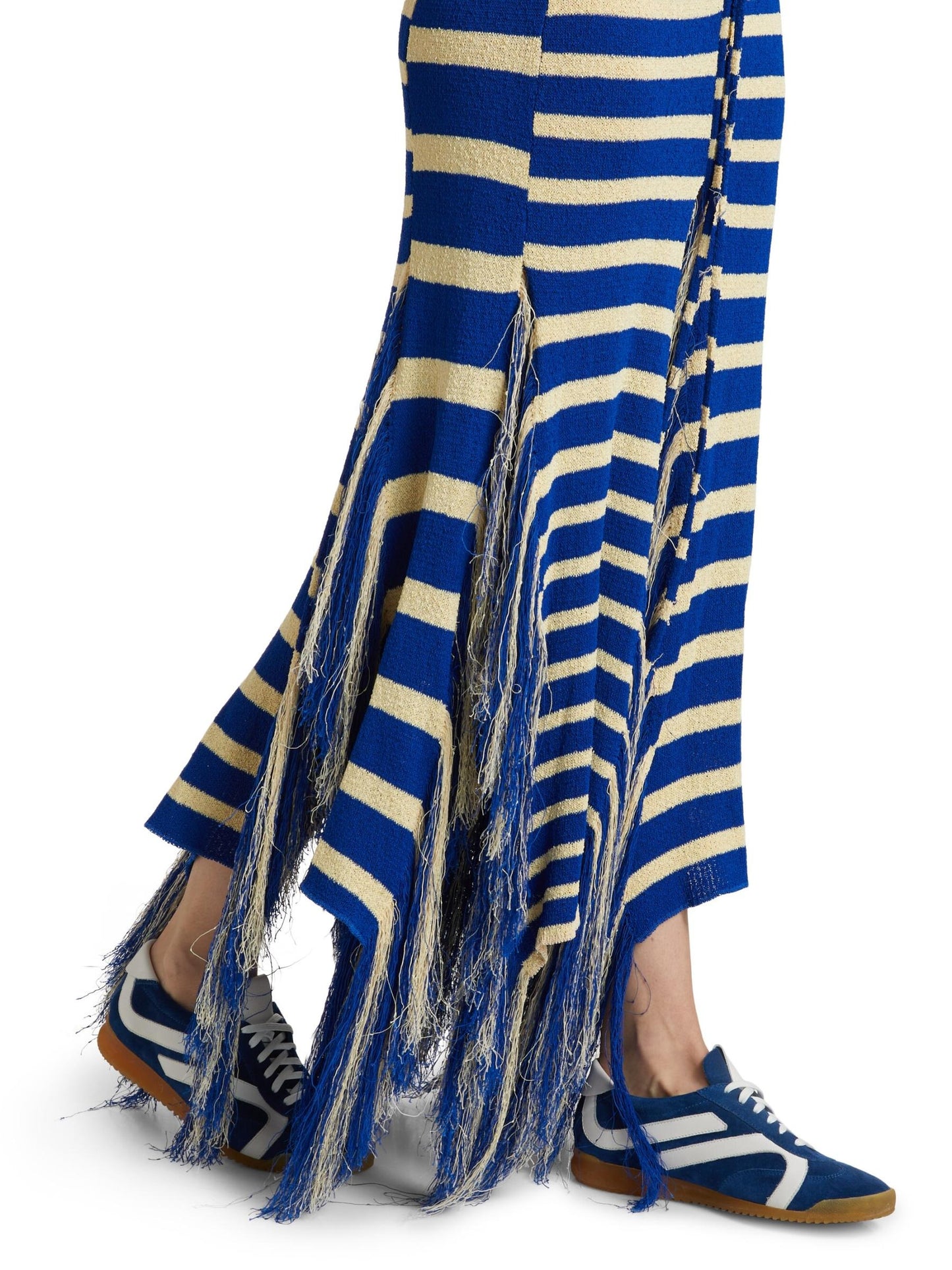 Stripe Fringed Knit Dress