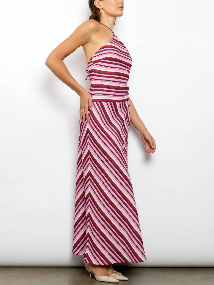 Striped Neck Hanging Suit