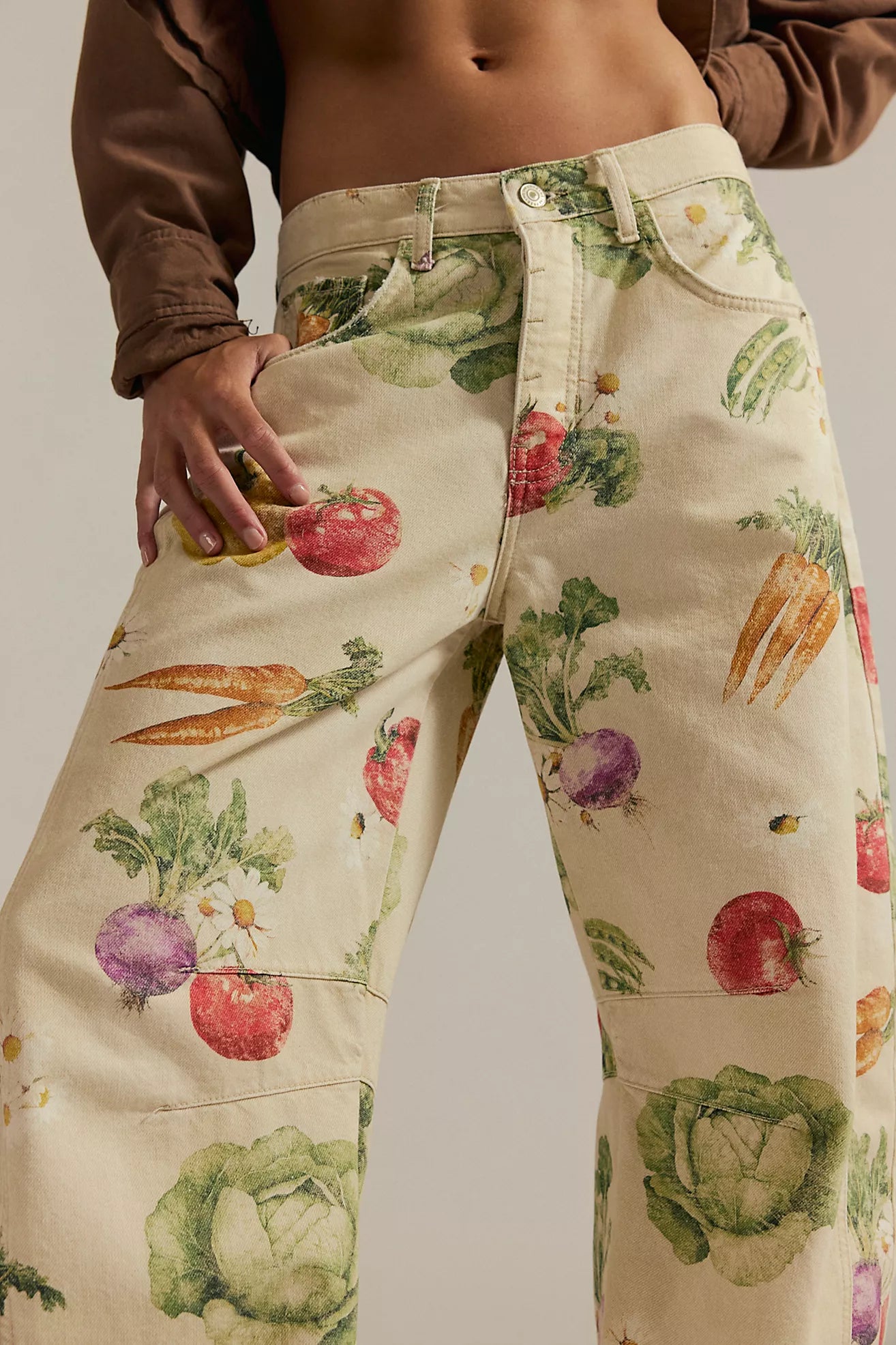 Good Luck Printed Barrel Jeans