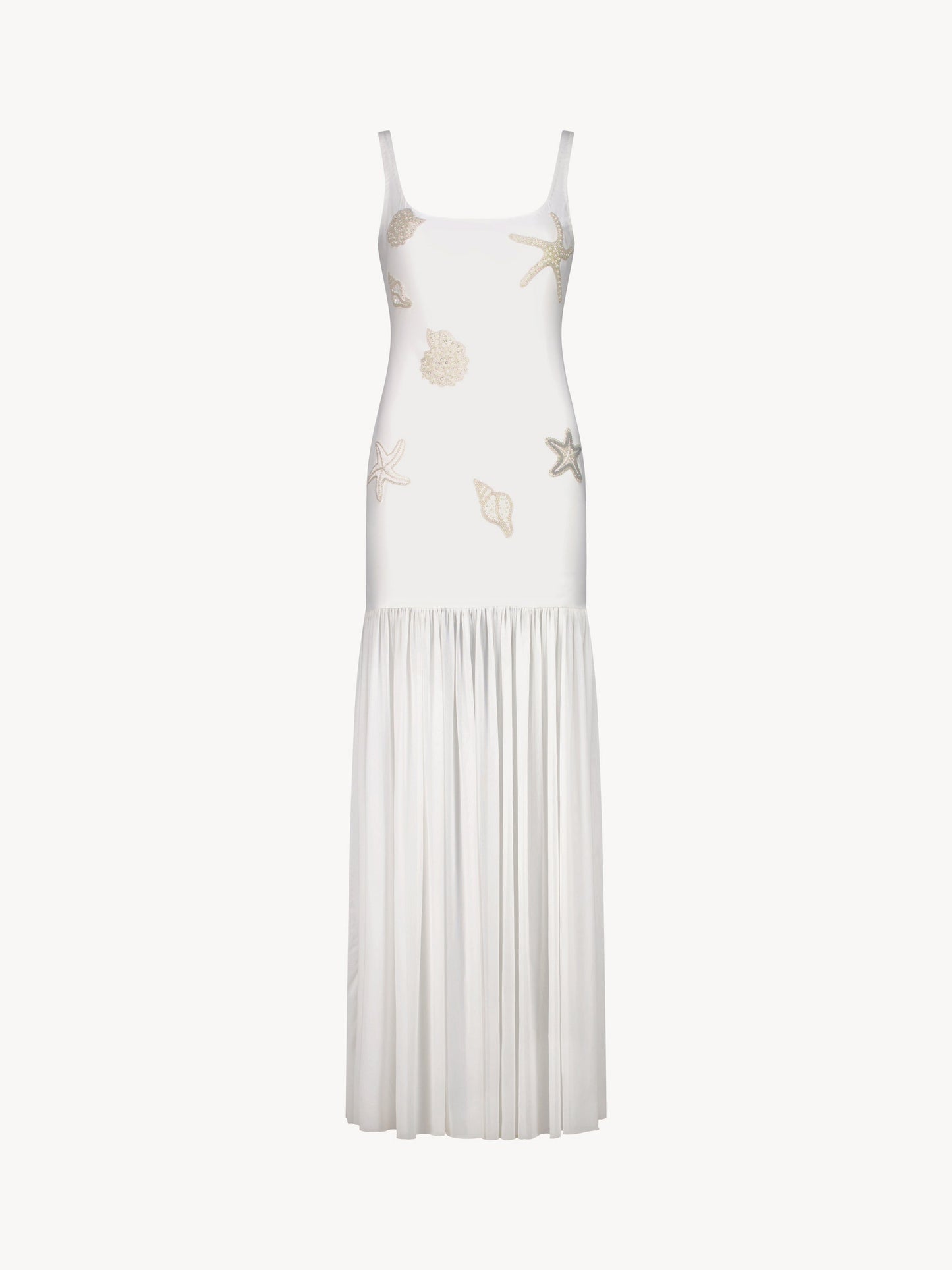 Ocean-Inspired Slim-Fit Long Dress