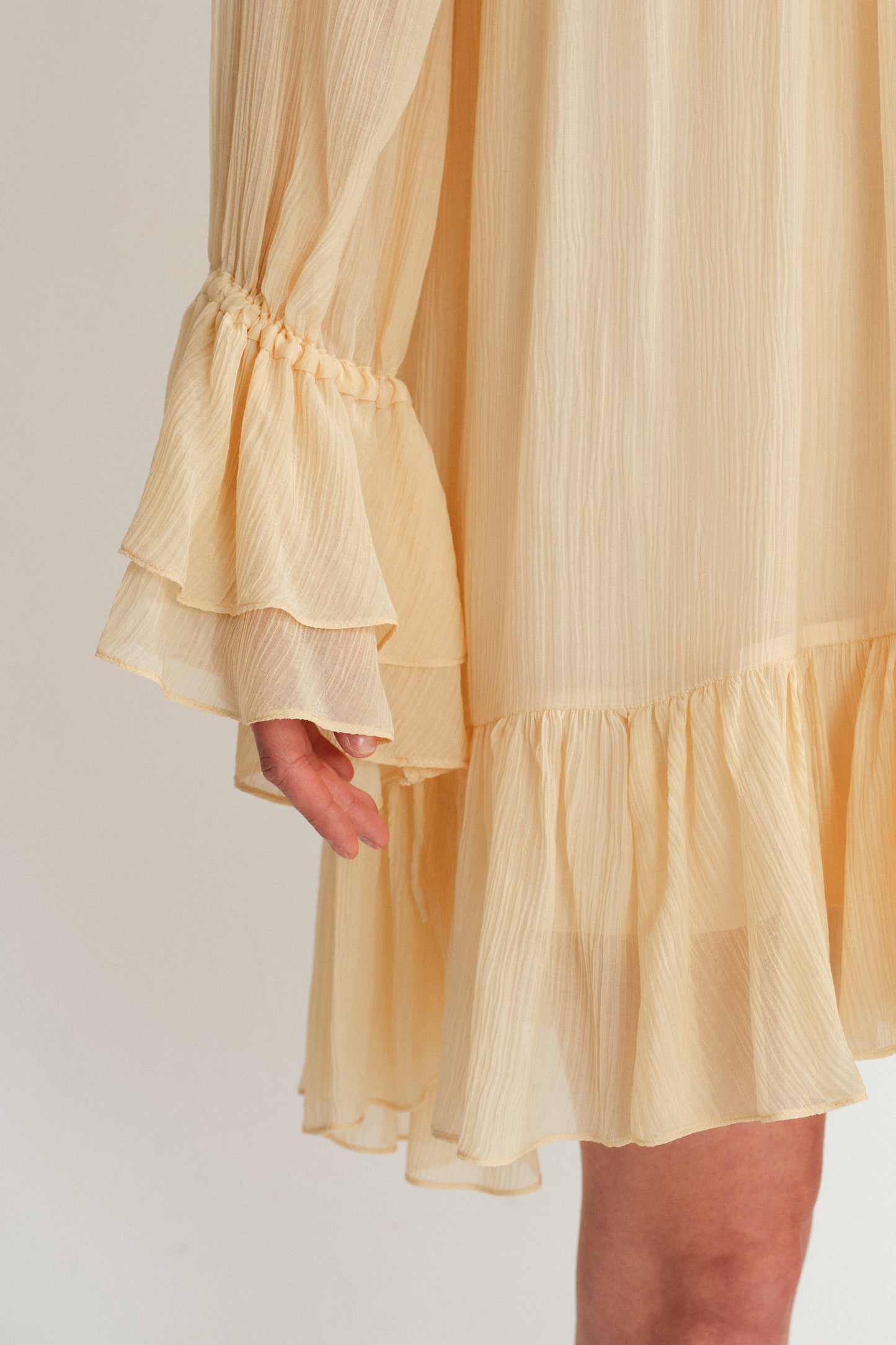 Ruffle Dress in  Crepe