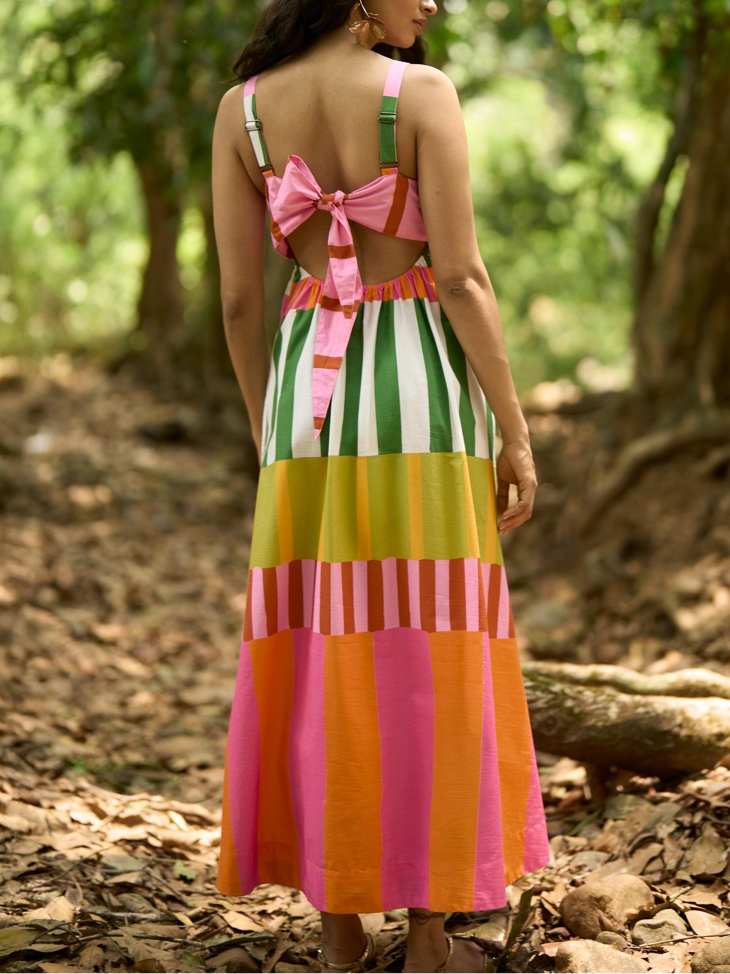 Multi-Stripe Maxi Dress