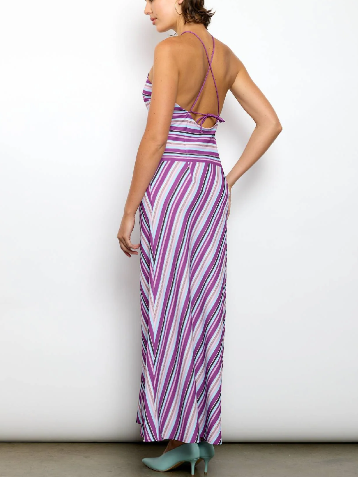 Striped Neck Hanging Suit