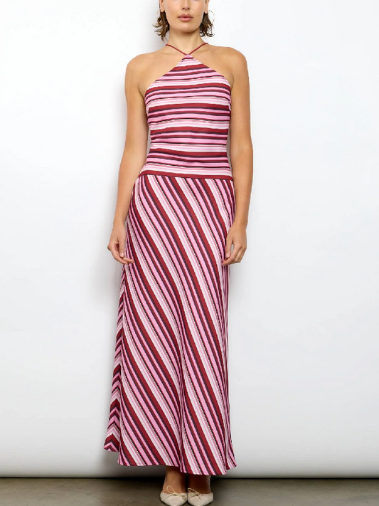 Striped Neck Hanging Suit