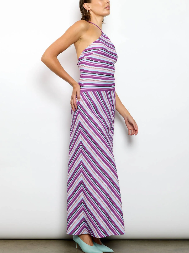 Striped Neck Hanging Suit