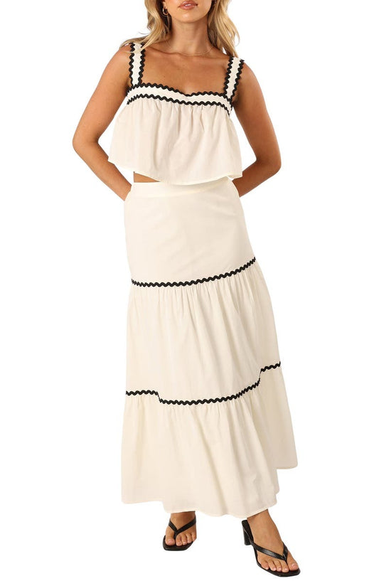 Cotton Crop Top & Maxi Skirt Set
