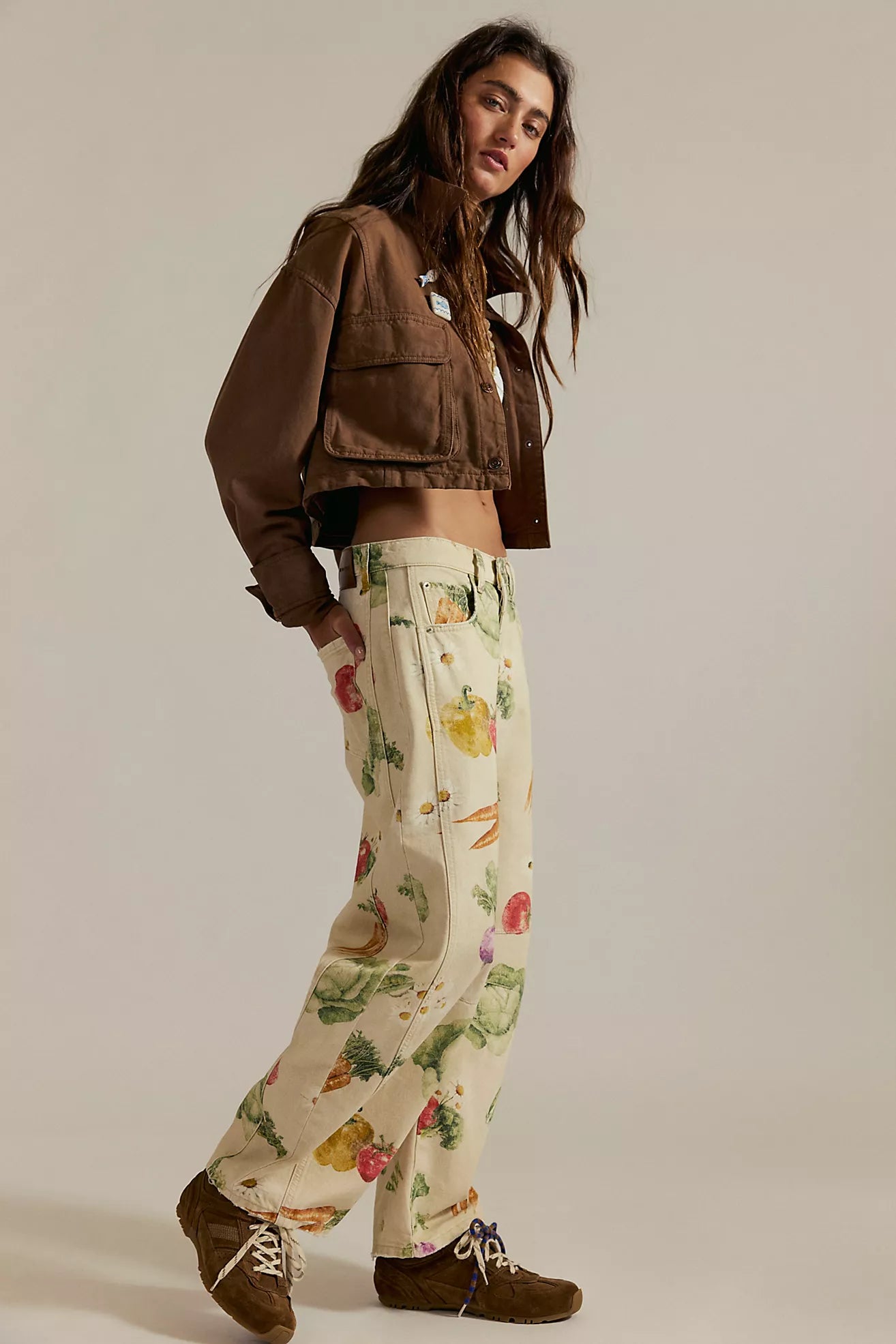 Good Luck Printed Barrel Jeans