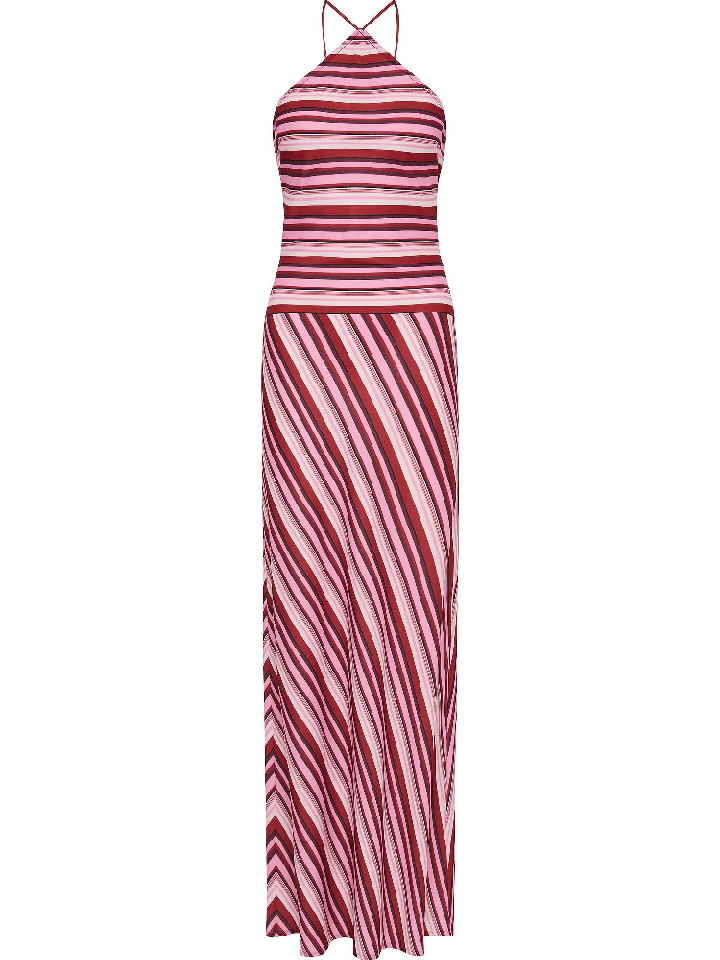 Striped Neck Hanging Suit