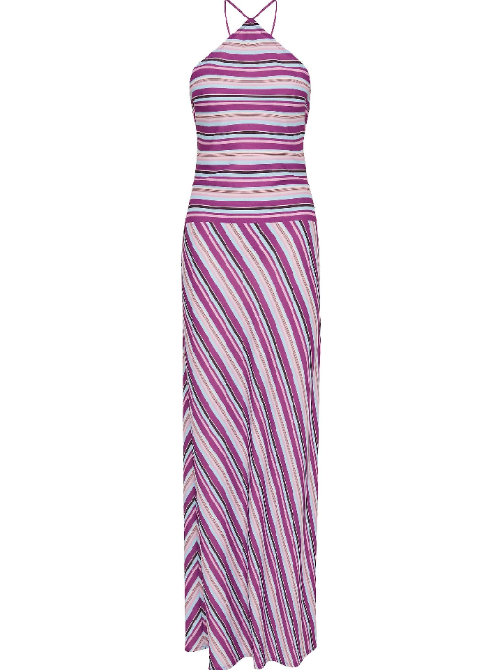 Striped Neck Hanging Suit