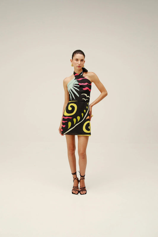 Backless Halter Neck Mini Dress