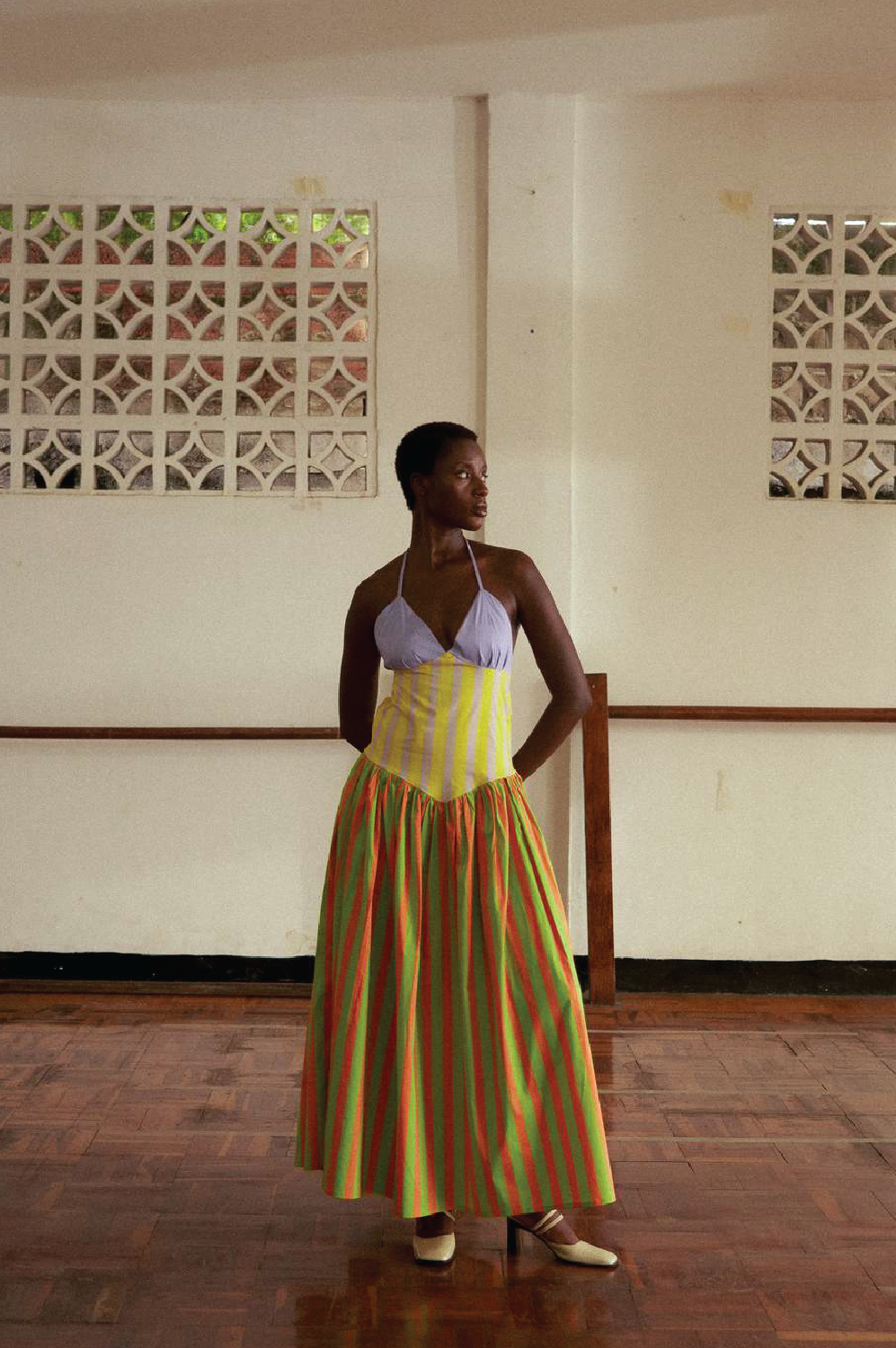 Multicolor Striped Slip Dress