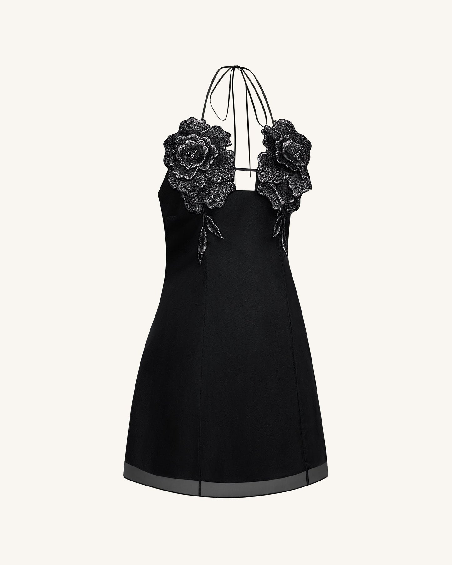 Flower Mini Dress - Black